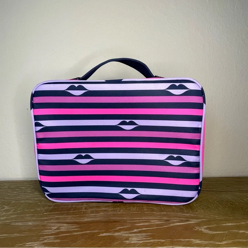 Kate Spade Jae Nylon Lip Print Travel Cosmetic Bag